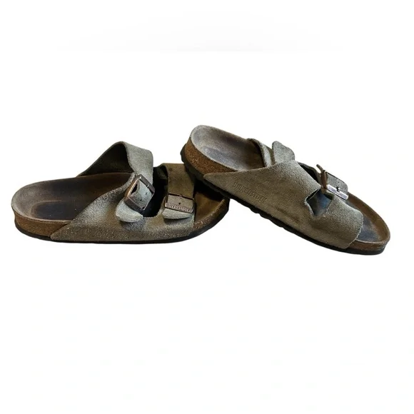 Birkenstock Arizona Tan Suede 2 Strap Sandals Size 7 EU 38 - Picture 1 of 12